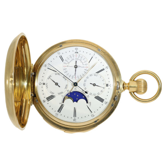 Swiss 18 carat gold hunter case pocket watch Circa 1870 Swiss 18 carat gold hunter case pocket watch Circa 1870