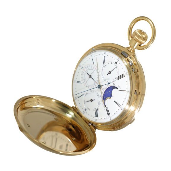 Swiss 18 carat gold hunter case pocket watch Circa 1870 Swiss 18 carat gold hunter case pocket watch Circa 1870