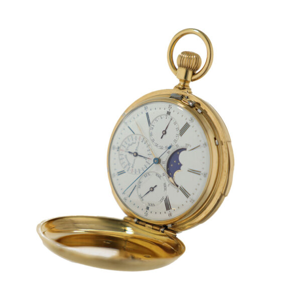 Swiss 18 carat gold hunter case pocket watch Circa 1870 Swiss 18 carat gold hunter case pocket watch Circa 1870