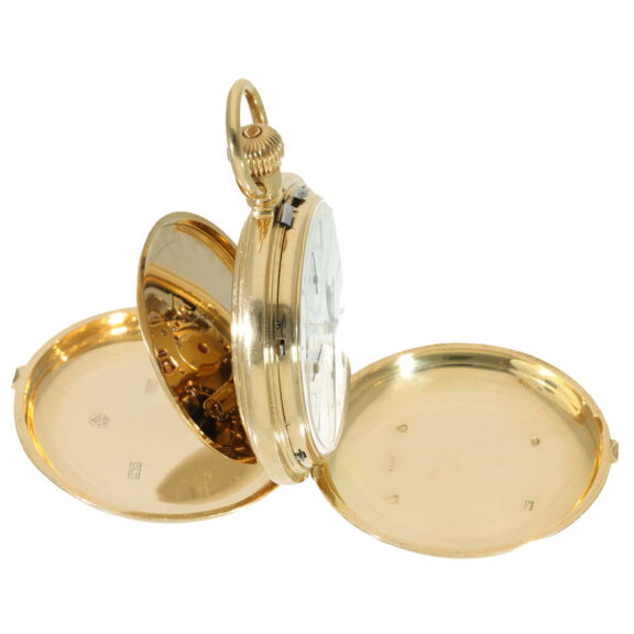 Swiss 18 carat gold hunter case pocket watch Circa 1870 Swiss 18 carat gold hunter case pocket watch Circa 1870