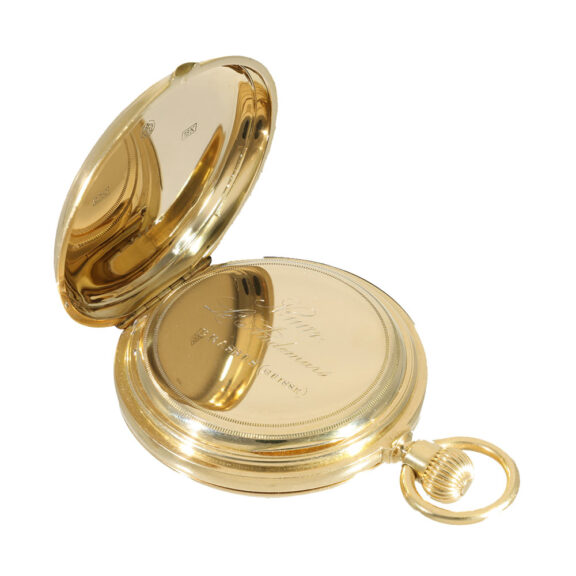Swiss 18 carat gold hunter case pocket watch Circa 1870 Swiss 18 carat gold hunter case pocket watch Circa 1870