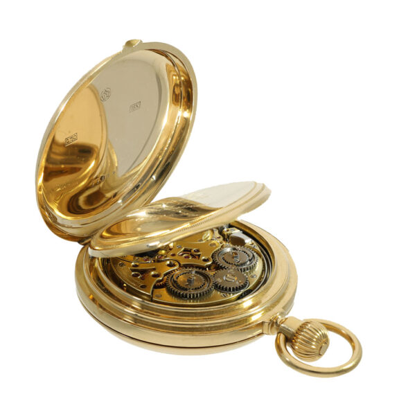 Swiss 18 carat gold hunter case pocket watch Circa 1870 Swiss 18 carat gold hunter case pocket watch Circa 1870