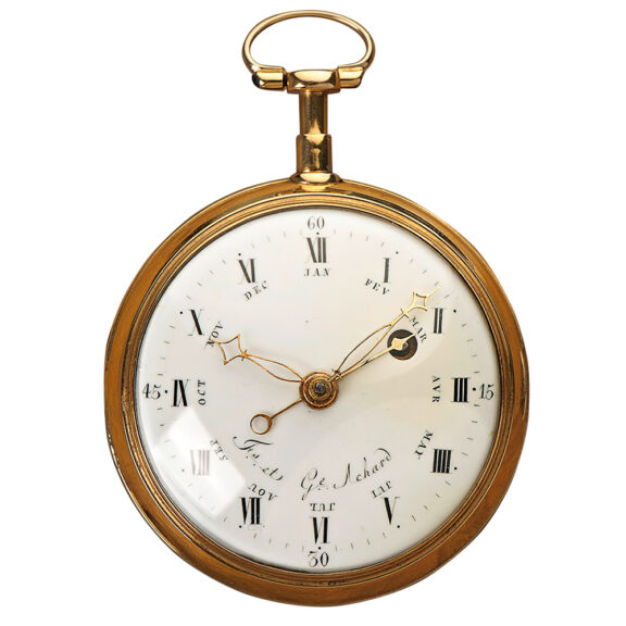 Swiss gold exquisite double-sided verge pocket watch Circa 1790 Swiss gold exquisite double-sided verge pocket watch Circa 1790