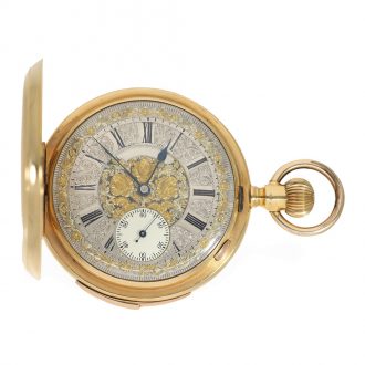 Swiss gold pocket watch with minute repeater Circa 1893
