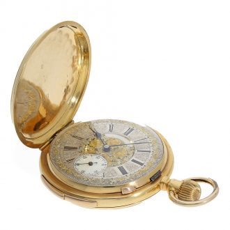Swiss gold pocket watch with minute repeater Circa 1893