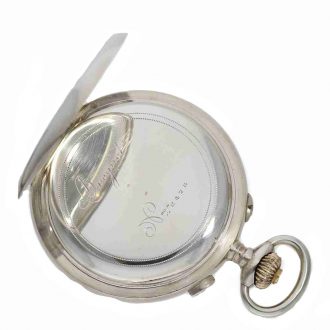 French silver pocket chronometer with split seconds Circa 1915