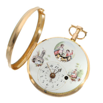 Swiss 18 carat gold large and significant verge watch Circa 1800
