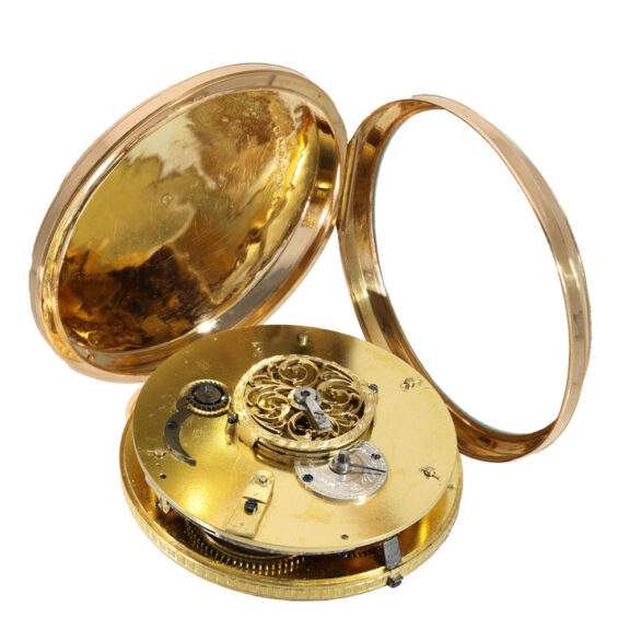 Swiss 18 carat gold large and significant verge watch Circa 1800 Swiss 18 carat gold large and significant verge watch Circa 1800