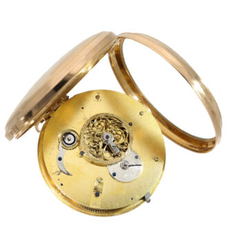Swiss 18 carat gold large and significant verge watch Circa 1800