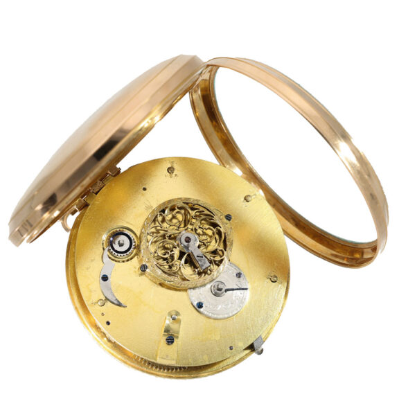 Swiss 18 carat gold large and significant verge watch Circa 1800 Swiss 18 carat gold large and significant verge watch Circa 1800