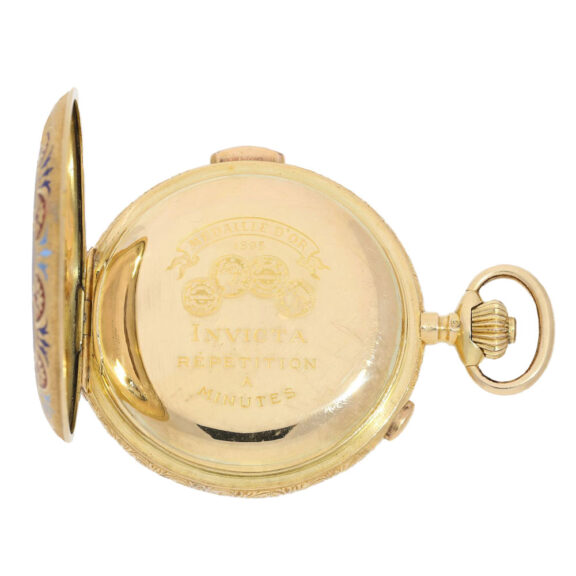 Swiss gold chronograph minute repeating watch Circa 1900 Swiss gold chronograph minute repeating watch Circa 1900