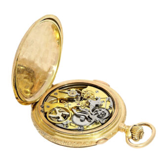 Swiss gold chronograph minute repeating watch Circa 1900 Swiss gold chronograph minute repeating watch Circa 1900