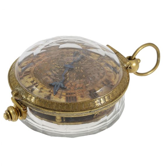 French round neck watch with lid and signed verge escapement Circa 1640