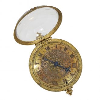 French round neck watch with lid and signed verge escapement Circa 1640