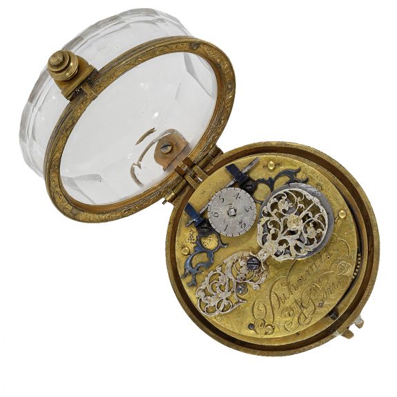 French round neck watch with lid and signed verge escapement Circa 1640 French round neck watch with lid and signed verge escapement Circa 1640