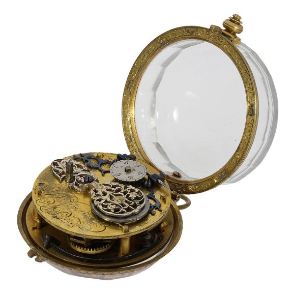 French round neck watch with lid and signed verge escapement Circa 1640 French round neck watch with lid and signed verge escapement Circa 1640