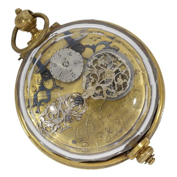 French round neck watch with lid and signed verge escapement Circa 1640 French round neck watch with lid and signed verge escapement Circa 1640