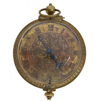 French round neck watch with lid and signed verge escapement Circa 1640