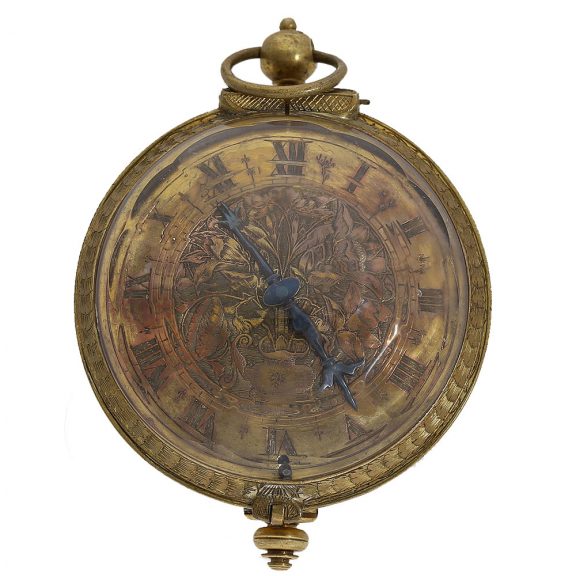 French round neck watch with lid and signed verge escapement Circa 1640 French round neck watch with lid and signed verge escapement Circa 1640