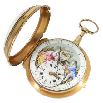 Swiss 18 carat gold automatic cylinder watch with center seconds Circa 1785