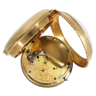 Swiss 18 carat gold automatic cylinder watch with center seconds Circa 1785