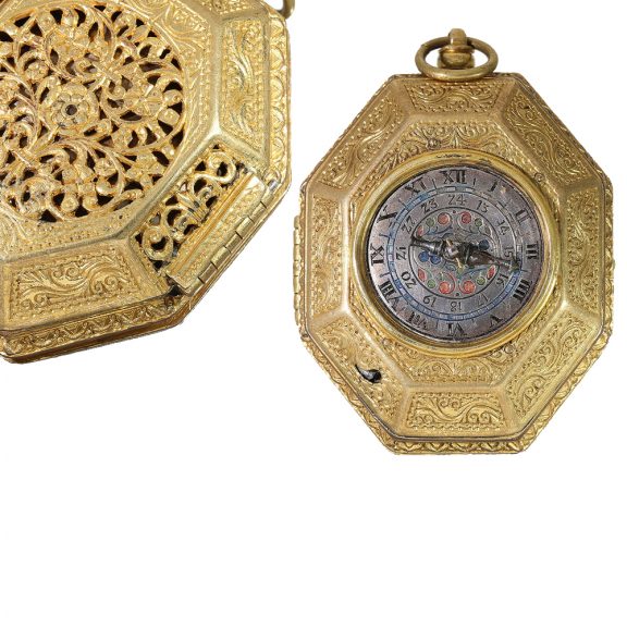 German large octagonal Renaissance clock with striking mechanism Circa 1590 German large octagonal Renaissance clock with striking mechanism Circa 1590