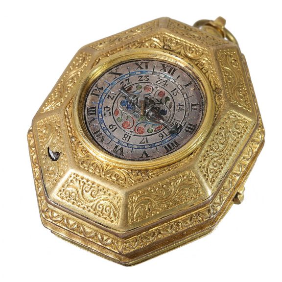 German large octagonal Renaissance clock with striking mechanism Circa 1590 German large octagonal Renaissance clock with striking mechanism Circa 1590