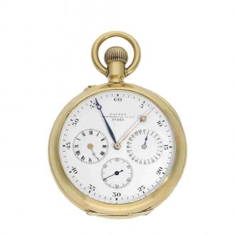 Swiss 18 Carat gold deck watch with “sidereal time/mean time” Circa 1918