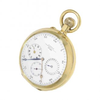 Swiss 18 Carat gold deck watch with “sidereal time/mean time” Circa 1918