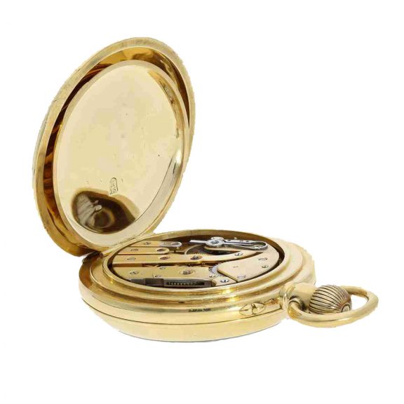 Swiss 18 Carat gold deck watch with “sidereal time/mean time” Circa 1918 Swiss 18 Carat gold deck watch with “sidereal time/mean time” Circa 1918