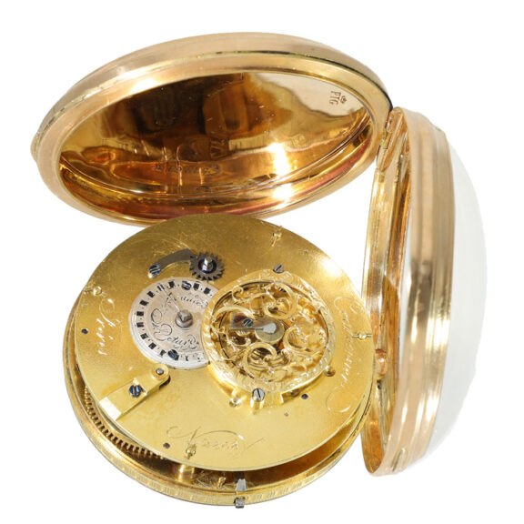 Swiss 18 carat gold astronomical verge watch Circa 1800 Swiss 18 carat gold astronomical verge watch Circa 1800