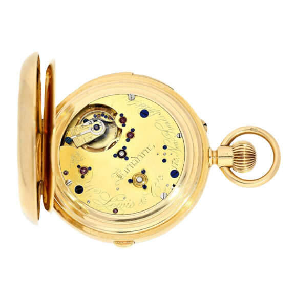 English gold complicated lever pocket watch Circa 1890 English gold complicated lever pocket watch Circa 1890