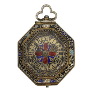Rare Austrian rock crystal neck clock with verge escapement Circa 1820