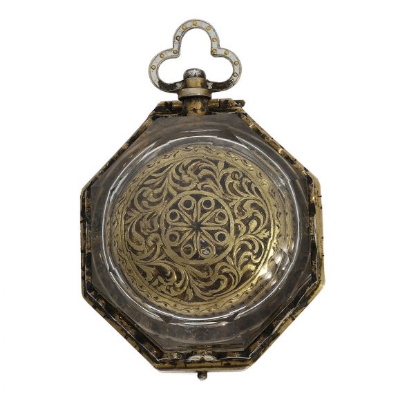Rare Austrian rock crystal neck clock with verge escapement Circa 1820 Rare Austrian rock crystal neck clock with verge escapement Circa 1820