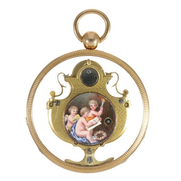 Swiss gold and enamel verge for the Chinese market Circa 1780 Swiss gold and enamel verge for the Chinese market Circa 1780