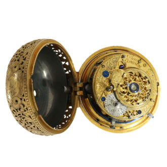 English 22 carat repoussé verge pocket watch Circa 1705