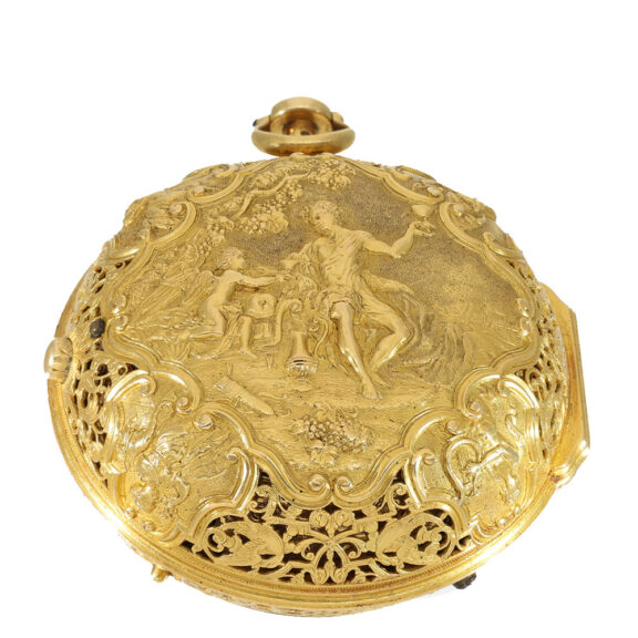 English 22 carat repoussé verge pocket watch Circa 1705 English 22 carat repoussé verge pocket watch Circa 1705