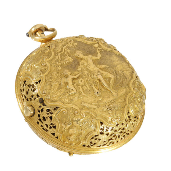 English 22 carat repoussé verge pocket watch Circa 1705 English 22 carat repoussé verge pocket watch Circa 1705
