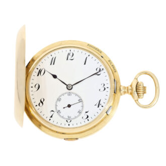 Swiss gold hunting cased quarter repeater Circa 1910 Swiss gold hunting cased quarter repeater Circa 1910