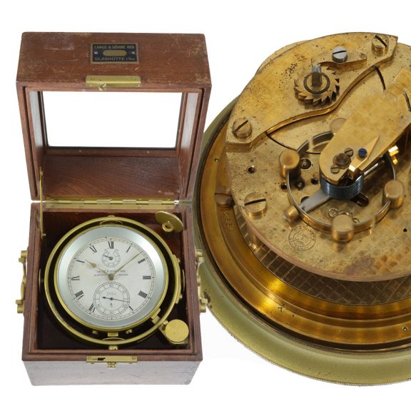 Interesting German deck chronometer with 56h power reserve Circa 1952 Interesting German deck chronometer with 56h power reserve Circa 1952