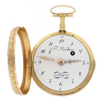 Swiss 18 carat gold and enamel verge pocket watch Circa 1780