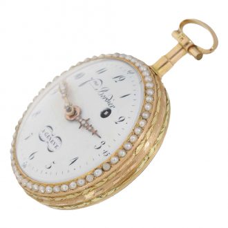 Swiss 18 carat gold and enamel verge pocket watch Circa 1780