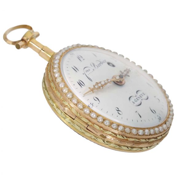 Swiss 18 carat gold and enamel verge pocket watch Circa 1780 Swiss 18 carat gold and enamel verge pocket watch Circa 1780