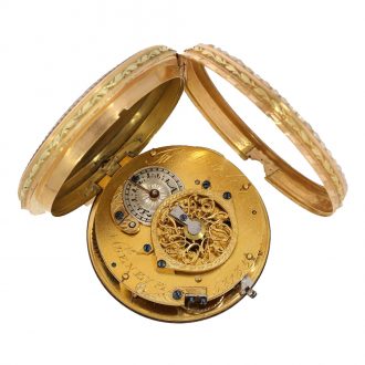 Swiss 18 carat gold and enamel verge pocket watch Circa 1780