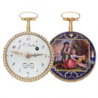 Swiss 18 carat gold and enamel verge pocket watch Circa 1780