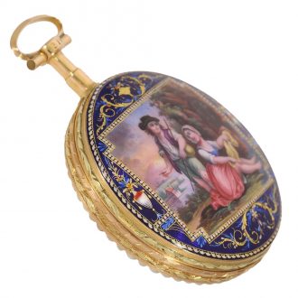 Swiss 18 carat gold and enamel verge pocket watch Circa 17801780