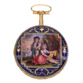Swiss 18 carat gold and enamel verge pocket watch Circa 1780