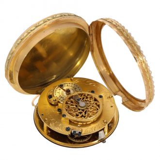 Swiss 18 carat gold and enamel verge pocket watch Circa 1780