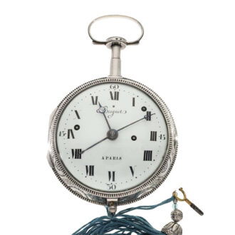 French silver cased coach clock in excellent condition Circa 1790