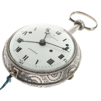 French silver cased coach clock in excellent condition Circa 1790